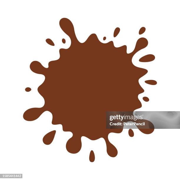 chocolate caramel splash blob. grunge monochrome vector. advertising bage. - chocolate splash stock illustrations