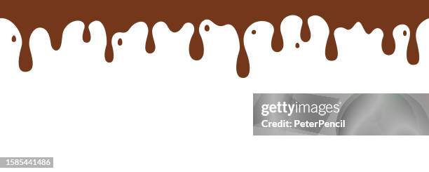 chocolate caramel splash blob. grunge monochrome vector. advertising bage. - chocolate drip stock illustrations