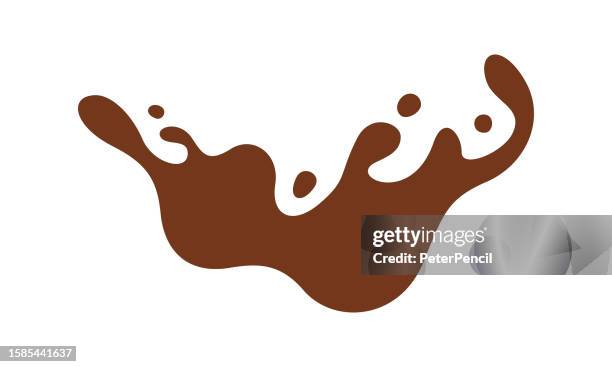 chocolate caramel splash blob. grunge monochrome vector. advertising bage. - chocolate drip stock illustrations