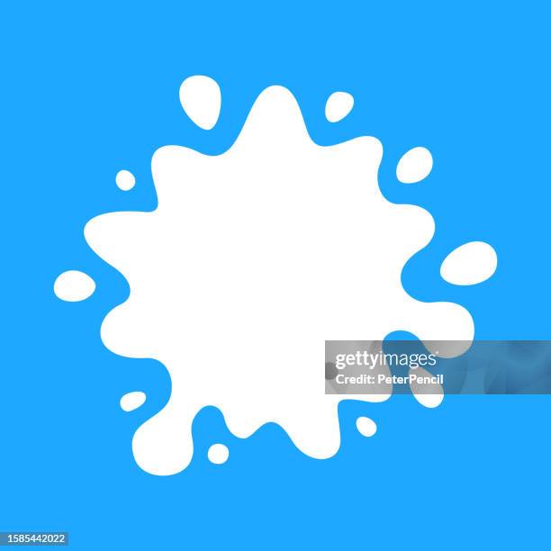 ilustrações de stock, clip art, desenhos animados e ícones de milk splash blob. grunge vector. advertising bage. - milk splash