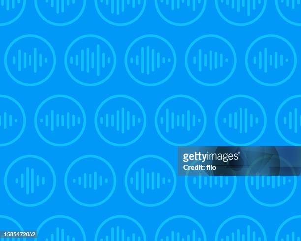 seamless podcast audio line sound wave form background - live streaming stock illustrations