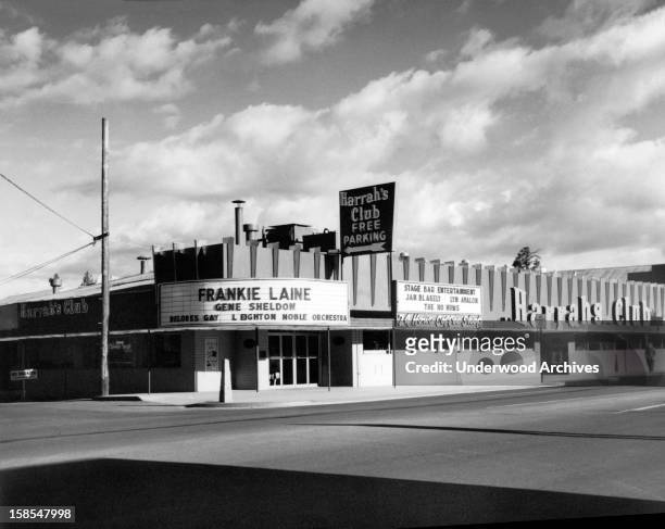 Harrah's Club in Las Vegas showcasing Frankie Lane, Las Vegas, Nevada, circa 1960.