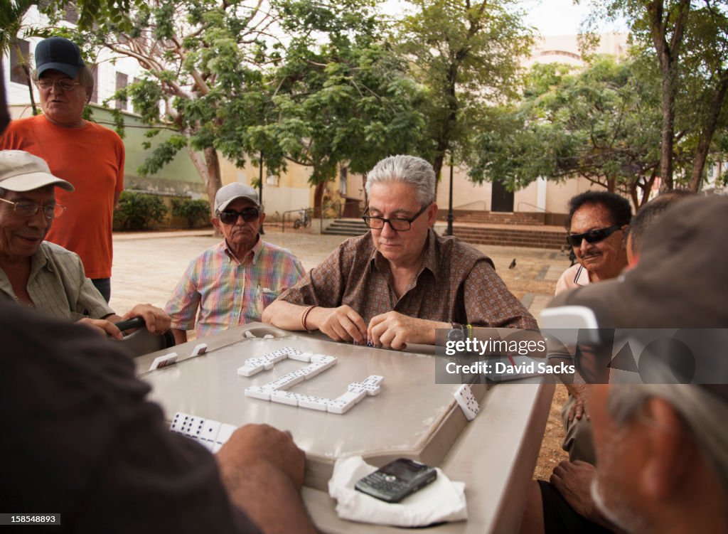 Men playing dominos