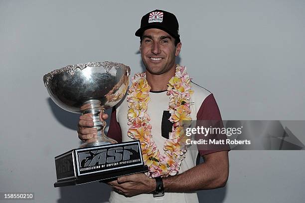 Australian surfer Joel Parkinson arrives home at the Gold Coast airport on December 19, 2012 on the Gold Coast, Australia. Parkinson won the Pipeline...