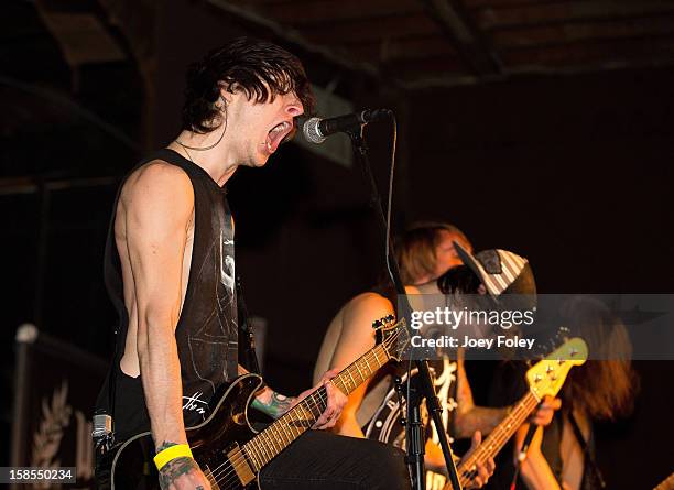 Matteo Botticini of Upon This Dawning performs at The Irving Theater on December 18, 2012 in Indianapolis, Indiana.