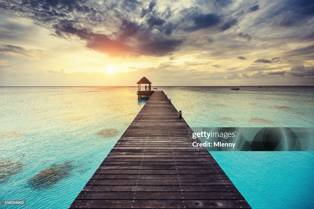 Fakarava Sunset at Jetty French Polynesia