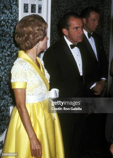 President Richard Nixon and First Lady Patricia Nixon attend the 50th Anniversary Gala Celebration of the Women's National Press Club on July 8, 1970...