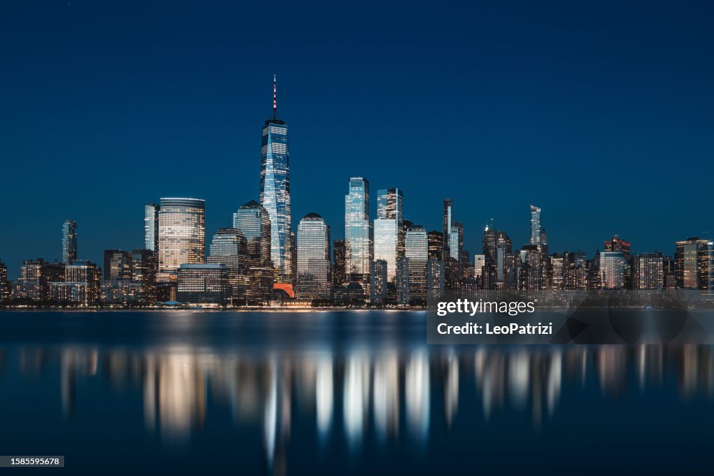 New York financial district - One World Trade Center at night
