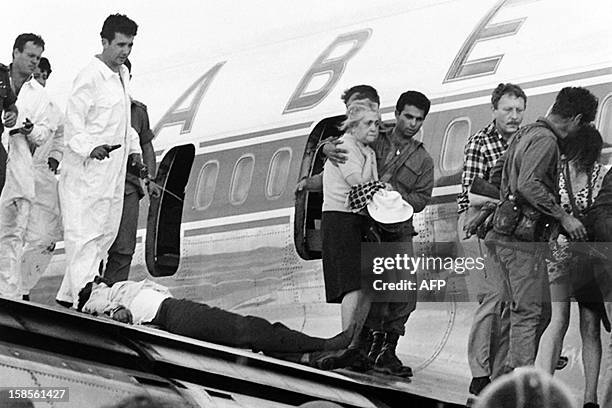 Picture taken on May 9, 1972 shows Ehud Barak, dressed in a serviceman uniform as a fighter in a special anti-terror unit, paticipating in the...