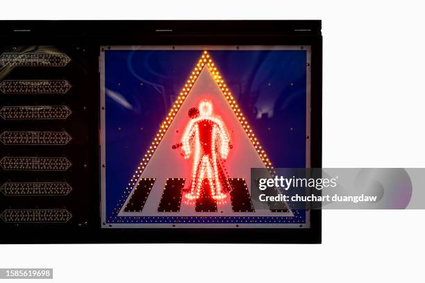 traffic light red sign dots do not walk the traffic crossing signal - pedestrian crossing sign stock pictures, royalty-free photos & images