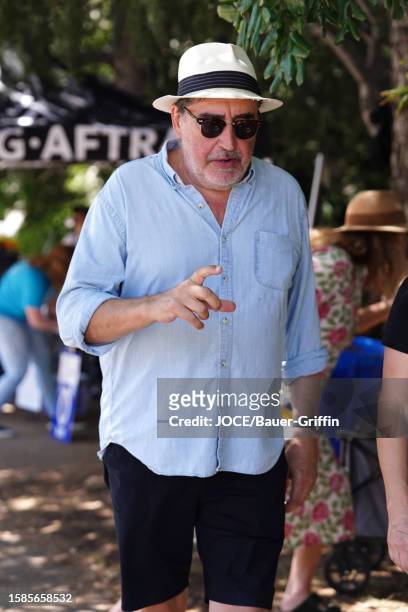 Alfred Molina is seen at the SAG-AFTRA picket line in on August 08, 2023 in Burbank, California.