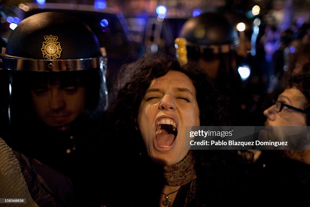 Health Workers Demonstrate at the Madrid Regional Assembly