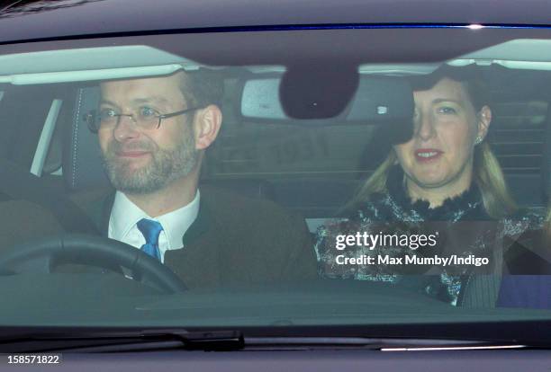 Lord Nicholas Windsor and Lady Nicholas Windsor attend a Christmas lunch for members of the Royal Family hosted by Queen Elizabeth II at Buckingham...