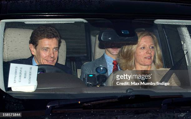 James Ogilvy and Julia Ogilvy attend a Christmas lunch for members of the Royal Family hosted by Queen Elizabeth II at Buckingham Palace on December...