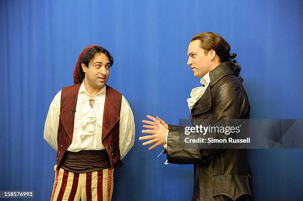 Metropolitan Opera stars Rodion Pogossov and Alek Shrader perform "The Barber Of Seville" at the Kravis Children's Hospital at Mount Sinai Medical...