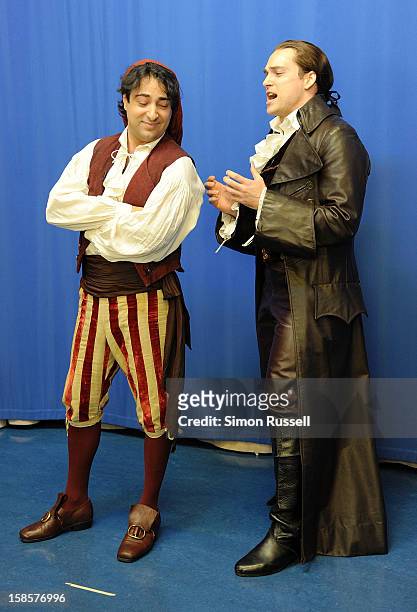 Metropolitan Opera stars Rodion Pogossov and Alek Shrader perform "The Barber Of Seville" at the Kravis Children's Hospital at Mount Sinai Medical...