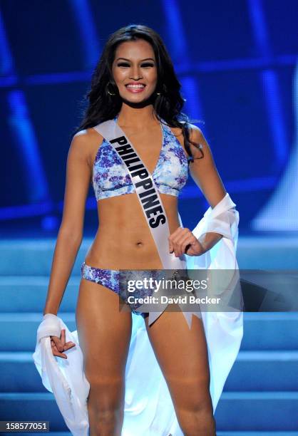 Miss Philippines 2012, Janine Tugonon, competes in the swimsuit competition during the 2012 Miss Universe Pageant at PH Live at Planet Hollywood...