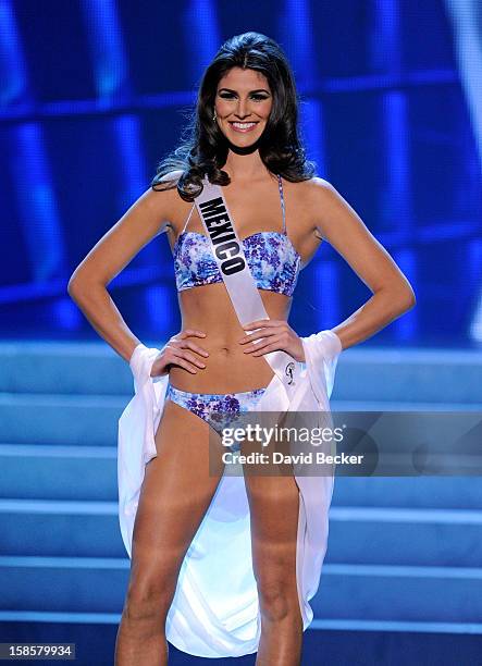 Miss Mexico 2012, Karina Gonzalez, smiles after being named one of the top 10 finalists during the 2012 Miss Universe Pageant at PH Live at Planet...