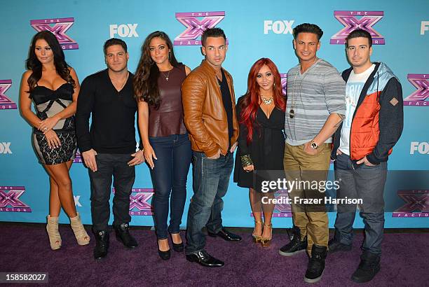 Jersey Shore cast Jenni 'Jwoww' Farley Ronnie Ortiz-Magro Sammi 'Sweetheart' Giancola, Mike 'The Situation' Sorrentino, Nicole 'Snooki' Polizzi,Paul...