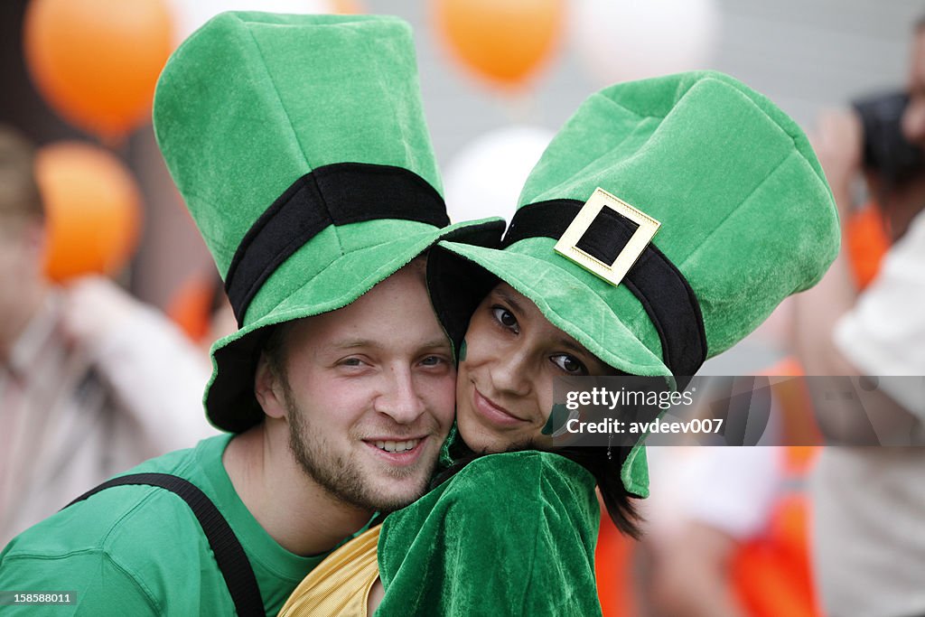 Happy couple portrait (Saint Patrick's Day)