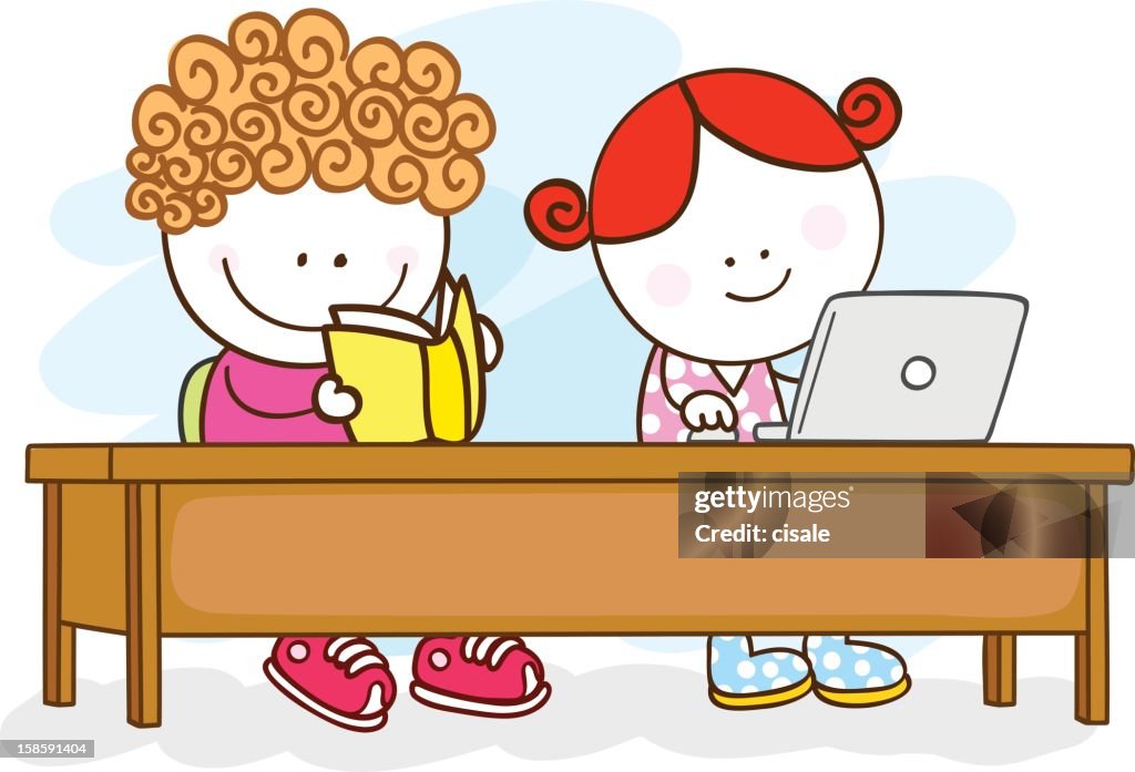 Children Studying High-Res Vector Graphic - Getty Images