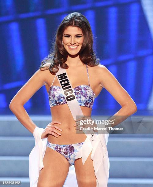 Miss Mexico 2012 Karina Gonzalez competes in the swimsuit competition during the 2012 Miss Universe Pageant at Planet Hollywood Resort & Casino on...