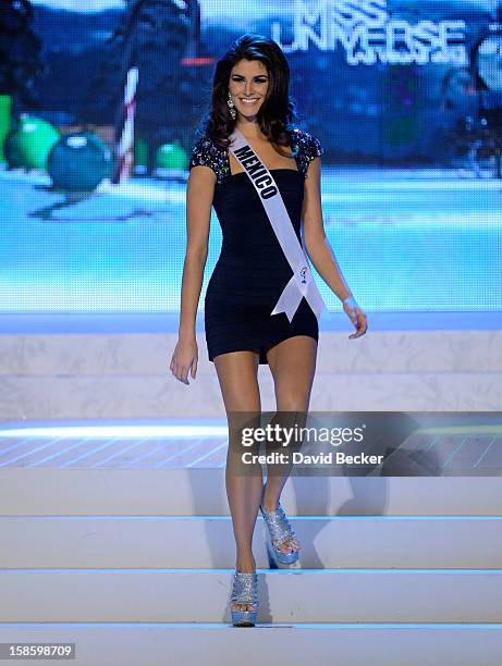 Miss Mexico 2012, Karina Gonzalez, is introduced during the 2012 Miss Universe Pageant at PH Live at Planet Hollywood Resort & Casino on December 19,...
