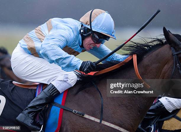 Eddie Ahern in action at Lingfield racecourse on December 20, 2012 in Lingfield, England.