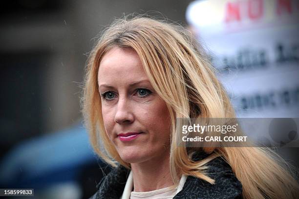 Sally Roberts, the mother of seven-year-old cancer patient Neon, arrives at the High Court in central London on December 20, 2012 for a hearing in...