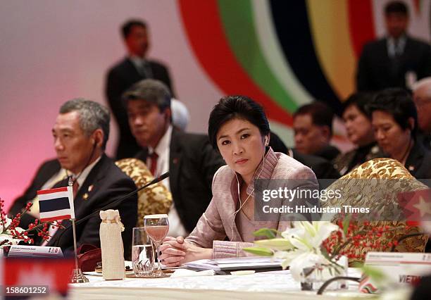 Prime Minister of Thailand Ms. Yingluck Shinawatra during the plenary session of the ASEAN-India Commemorative Summit on December 20, 2012 in New...