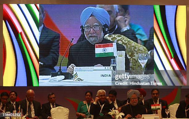 Prime Minister of India Dr. Manmohan Singh address the plenary session of the ASEAN-India Commemorative Summit on December 20, 2012 in New Delhi,...