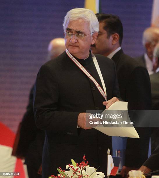 Union Minister for External Affairs Salman Khurshid during the plenary session of the ASEAN-India Commemorative Summit on December 20, 2012 in New...