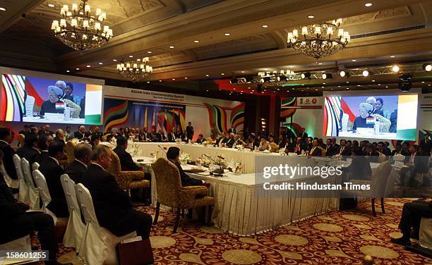Prime Minister of India Dr. Manmohan Singh address the plenary session of the ASEAN-India Commemorative Summit on December 20, 2012 in New Delhi,...