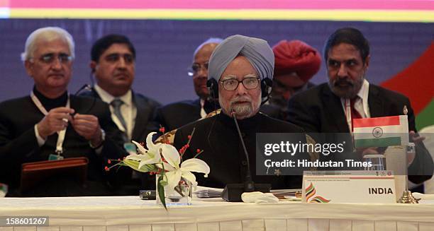 Prime Minister of India Dr. Manmohan Singh address the plenary session of the ASEAN-India Commemorative Summit on December 20, 2012 in New Delhi,...