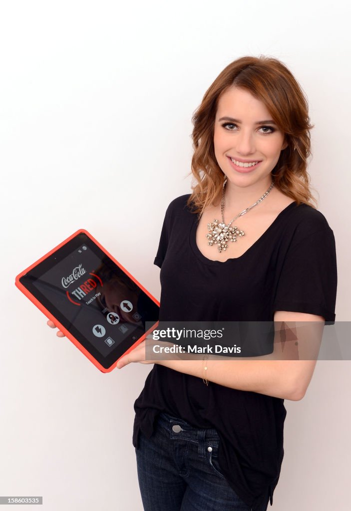 Emma Roberts Plays (THRED), A Mobile Game From The Coca-Cola Company And (RED) To Help Deliver An AIDS FREE GENERATION