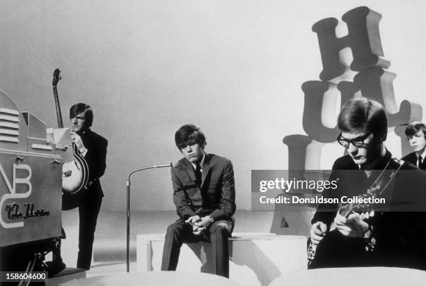 Herman's Hermits perform on the NBC TV music show 'Hullabaloo' in May 1965 in New York City, New York.