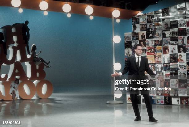 Singer Jack Jones performs on the NBC TV music show 'Hullabaloo' in January 1965 in New York City, New York.