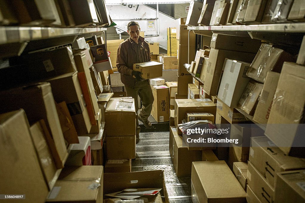 Inside A Sorting Facility At United Parcel Service Inc. Ahead Of Christmas