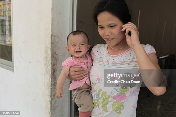 Mother with her baby at Bao Lac district hospital..