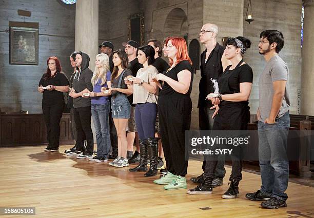 Episode 401 -- Pictured: Contestants Jenna Green, Eric Fox, Michael Faust, Alex McCoy, Troy Rivers, Alam Park, Wayne Anderson, Meagan Hester, Katie...