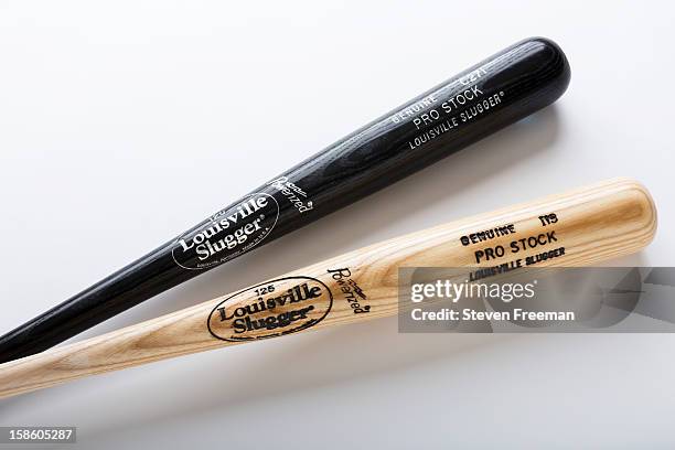 Detail shot of a Louisville Slugger Bats, the Official Bat of Major League Baseball, photographed on December 19, 2012 in New York City.