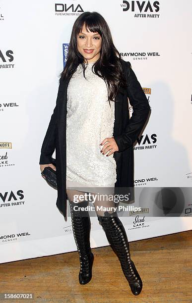 Mayte Garcia attends the Official VH1 Divas after party to benefit VH1 Save The Music Foundation at The Shrine Expo Hall on December 16, 2012 in Los...