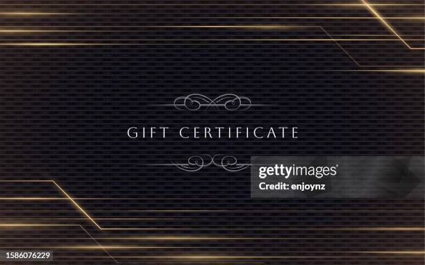 black and gold gift certificate vector design - congratulations background abstract stock illustrations