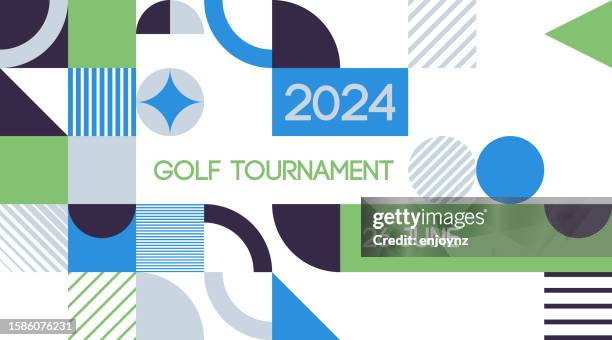 simple retro golf poster - sports event poster stock illustrations