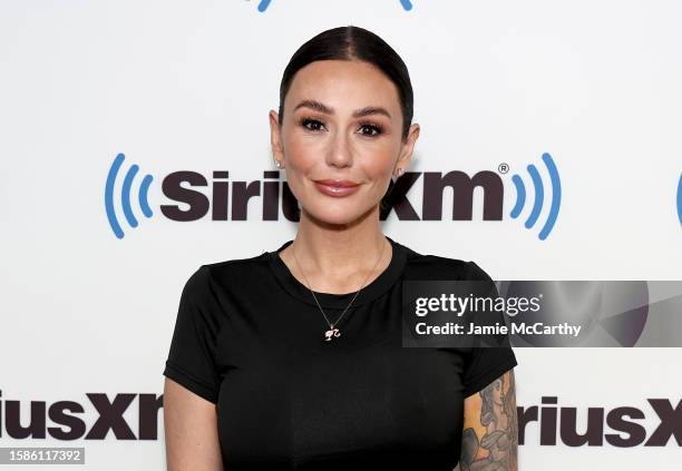 Jenni "JWoww" Farley visits SiriusXM at SiriusXM Studios on August 01, 2023 in New York City.