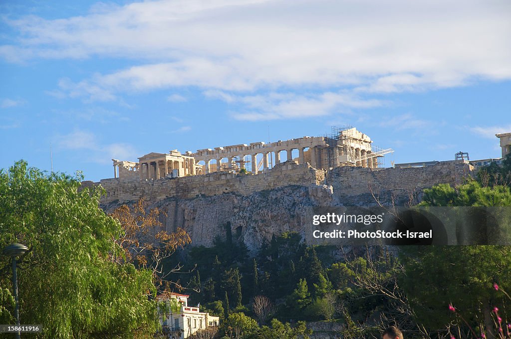 Acropolis hill, from the west, Athens, Greece