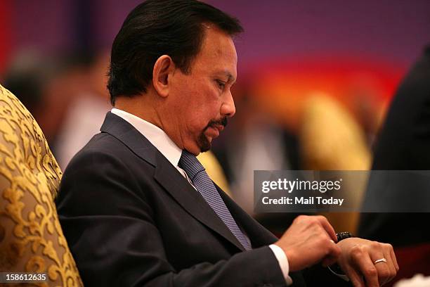 Brunei's Sultan Hassanal Bolkiah at the plenary session of ASEAN-India Commemorative Summit in New Delhi on Thursday, December 20, 2012.