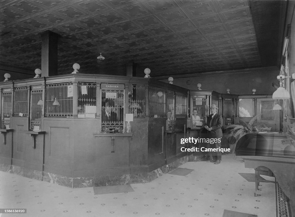 Interior Of Bank, 1912