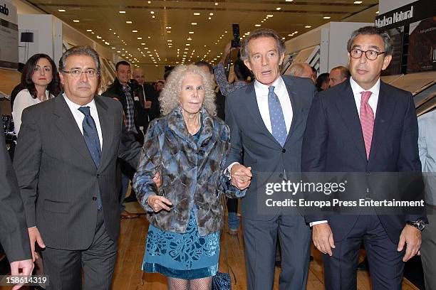 Juan Ignacio Zoido Duchess of Alba Cayetana Fitz-James Stuart and Duke of Alba Alfonso Diez attend the Porcelanosa new store opening on December 20,...