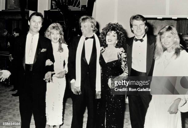 Actor Michael Nader, wife Robin Nader, actors Peter Holm and Jacke Coleman and actress Joan Collins attending 43rd Annual Golden Globe Awards on...